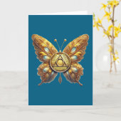 AA Symbool Vlinder Munt met Gebedskaart Kaart (Gele Bloem)
