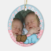 AA Twin Boy and Girl 1-kerstversiering Keramisch Ornament (Links)