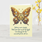 AA Unity Symbool Vlinder, Gebedskaart Kaart (Gele Bloem)