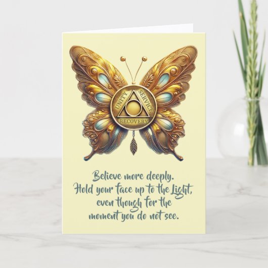 AA Unity Symbool Vlinder, Gebedskaart Kaart (Voorkant)