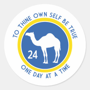 AA Wees Trouwe Aan Jezelf Kameel 24 Uur YB Ronde Sticker