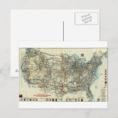 AAA General Map of Transcontinental Routes 1918 Briefkaart (Voorkant / Achterkant)