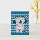 Aaaa Screaming Cat Meme Wearing Headphones Cat Int Kaart (Gele Bloem)