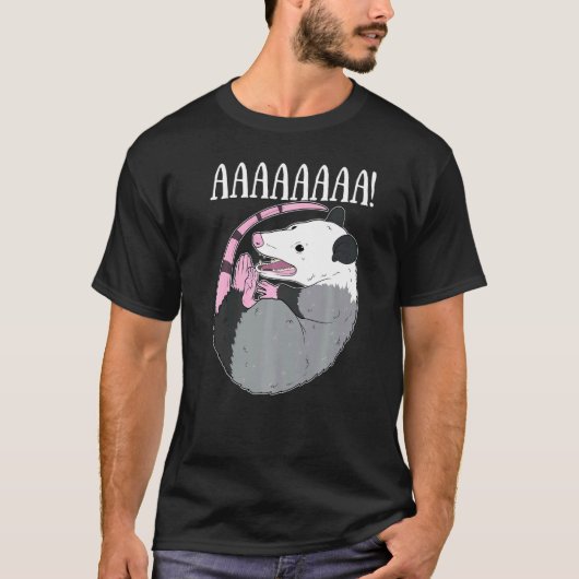 AAAAAA Screaming Possum Meme Trash Dead Opossum T-shirt (Voorkant)