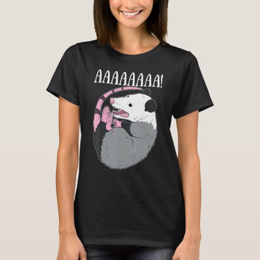 AAAAAA Screaming Possum Meme Trash Dead Opossum T-shirt (Voorkant)