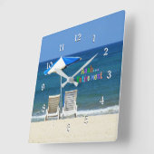 Aaah...een dag op het strand vierkante klok (Hoek)