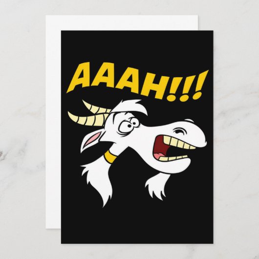 AAAH! Funny Screaming Goat Humor Meme| Aankondiging (Voorkant / Achterkant)