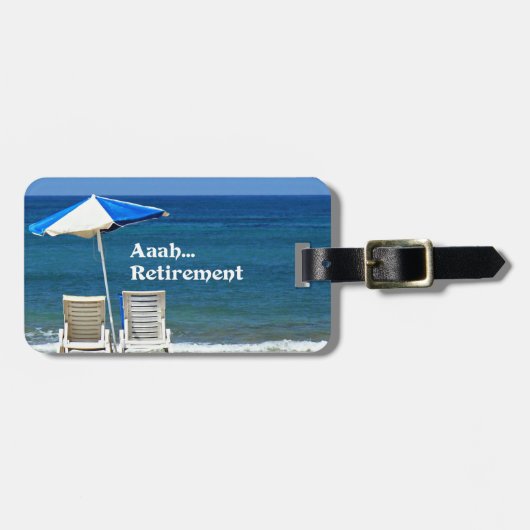 Aaah...Pensioen, die zich bij de Beach opnieuw ric Bagagelabel (Voorkant horizontaal)