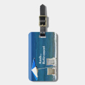 Aaah...Pensioen, die zich bij de Beach opnieuw ric Bagagelabel (Voorkant verticaal)