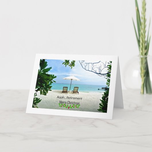 Aaah...pensioen, kerstgroeten kaart (Voorkant)