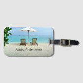 Aaah...Pensioen, ontspannen op het strand Bagagelabel (Voorkant (horizontaal))