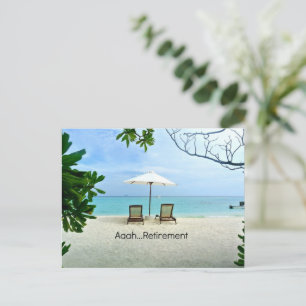 Aaah...pensioen, ontspannen op het strand briefkaart