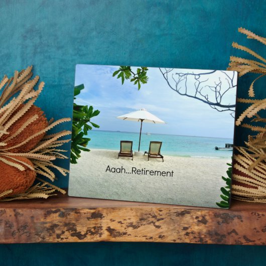 Aaah...pensioen, Ontspannen op het strand Fotoplaat (Zijkant)