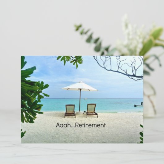 Aaah...pensioen, ontspannen op het strand kaart (Staand voorkant)