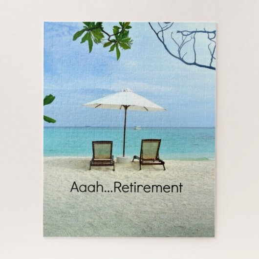 Aaah...pensioen, ontspannen op het strand legpuzzel (Verticaal)