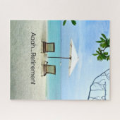 Aaah...pensioen, ontspannen op het strand legpuzzel (Horizontaal)