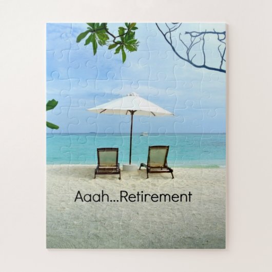 Aaah...pensioen, ontspannen op het strand legpuzzel (Verticaal)