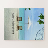 Aaah...pensioen, ontspannen op het strand legpuzzel (Horizontaal)