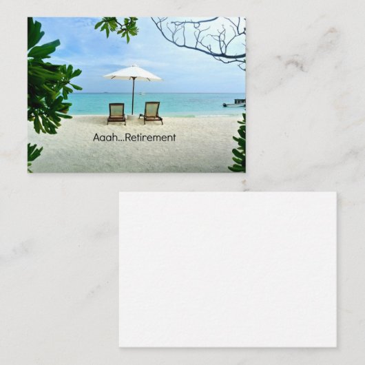 Aaah pensioen, ontspannen op het strand notitiekaartje (Voorkant / Achterkant)