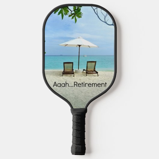 Aaah...Pensioen, ontspannen op het strand, Pickleball Paddle (Achterkant)