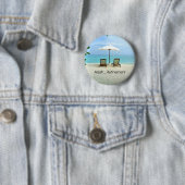 Aaah pensioen, ontspannen op het strand ronde button 5,7 cm (In situ)
