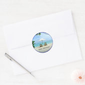 Aaah...pensioen, ontspannen op het strand ronde sticker (Envelop)