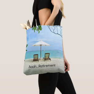 Aaah pensioen, ontspannen op het strand tote bag
