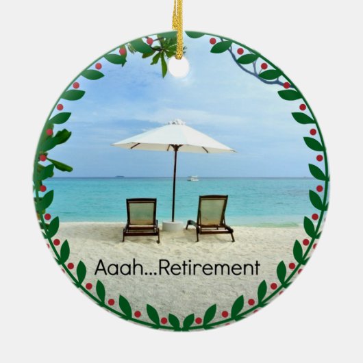 Aaah... pensioen, populair ontwerp, keramische orn keramisch ornament (Achterkant)