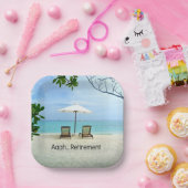 Aaah... pensioen, populair ontwerp, papieren bordje (Feest)