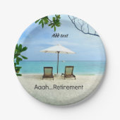 Aaah pensioen sjabloon, personaliseren, papieren bordje (Voorkant)