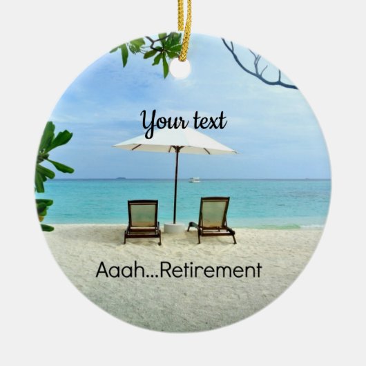 Aaah...pensioen TEMPLATE Keramisch Ornament (Voorkant)