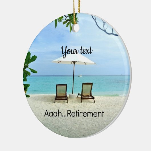 Aaah...pensioen TEMPLATE Keramisch Ornament (Links)