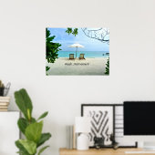 Aaah...pensioen, zonnige dag op het strand poster (Thuiskantoor)