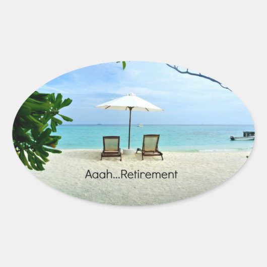 Aaah...Pensioenuitkering Ovale Sticker (Voorkant)