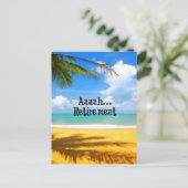 Aaah...pensionering en versoepeling briefkaart (Staand voorkant)