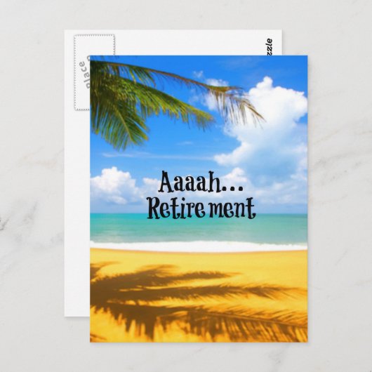 Aaah...pensionering en versoepeling briefkaart (Voorkant / Achterkant)