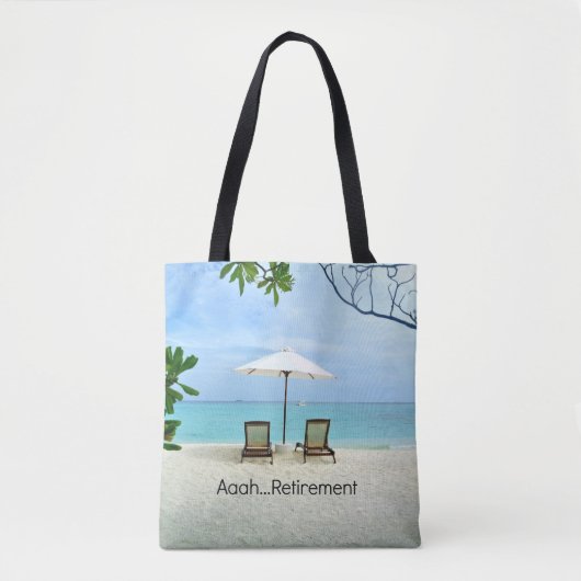 Aaah pensionering, ontspannen op het strand tote bag (Voorkant)