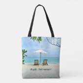 Aaah pensionering, ontspannen op het strand tote bag (Achterkant)