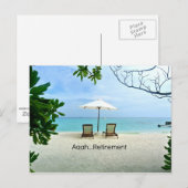 Aaah...pensionering , ontspanning op het strand briefkaart (Voorkant / Achterkant)