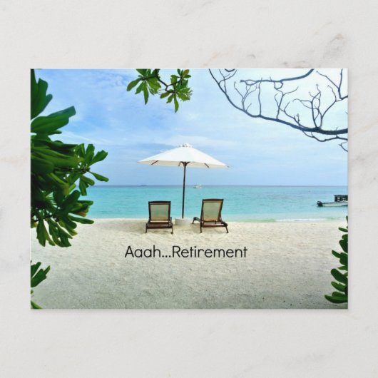 Aaah...pensionering , ontspanning op het strand briefkaart (Voorkant)
