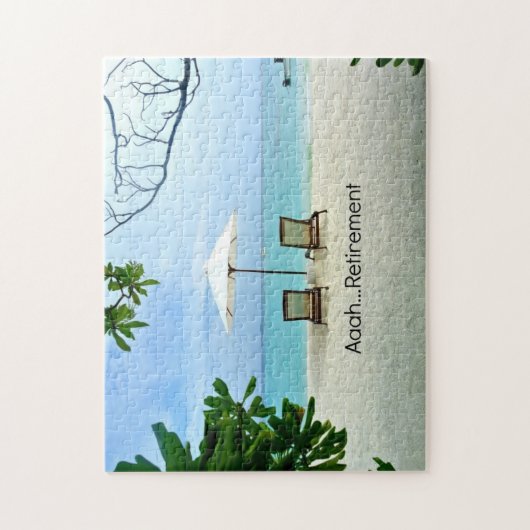 Aaah...pensionering , ontspanning op het strand legpuzzel (Verticaal)