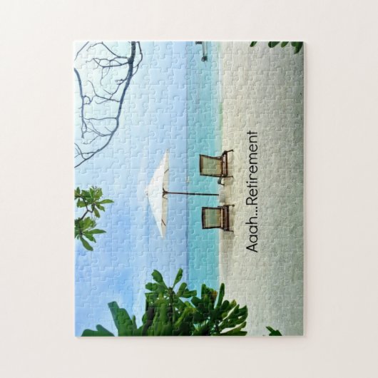 Aaah...pensionering , ontspanning op het strand legpuzzel (Verticaal)