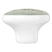 Aaah...pensionering, ontspanning van de strandscèn keramische knop (Zijkant)