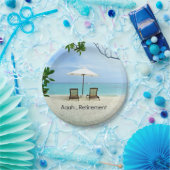 Aaah...pensionering, ontspanning van de strandscèn papieren bordje (Feest)