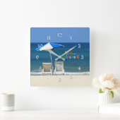 Aaah...pensionering, plezier op het strand vierkante klok (Huis)