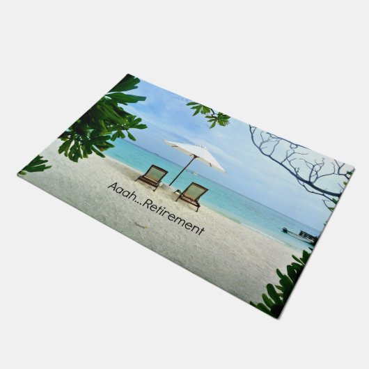 Aaah...pensionering, populair design, deurmat (Schuin)