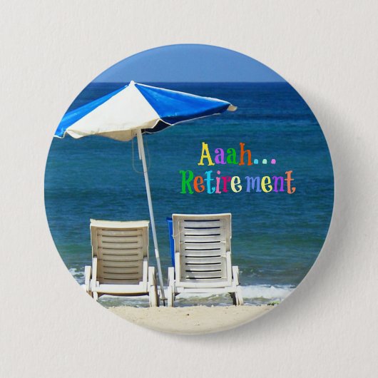 Aaah...pensionering, populair design, ronde button 7,6 cm (Voorkant)