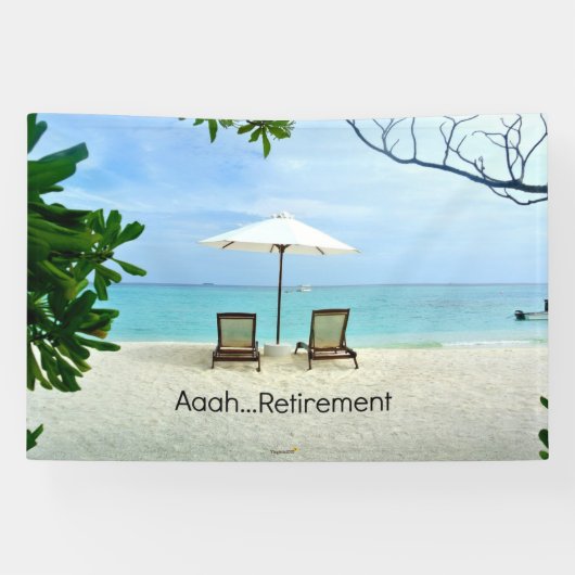 Aaah...pensionering, populair design, spandoek (Horizontaal)