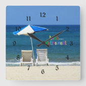 Aaah...pensionering Vierkante Klok (Voorkant)