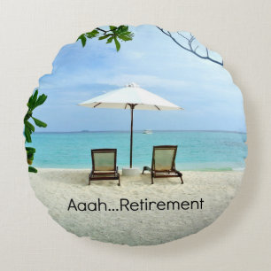 Aaah...pensionering, zich herstellend aan de Beach Rond Kussen